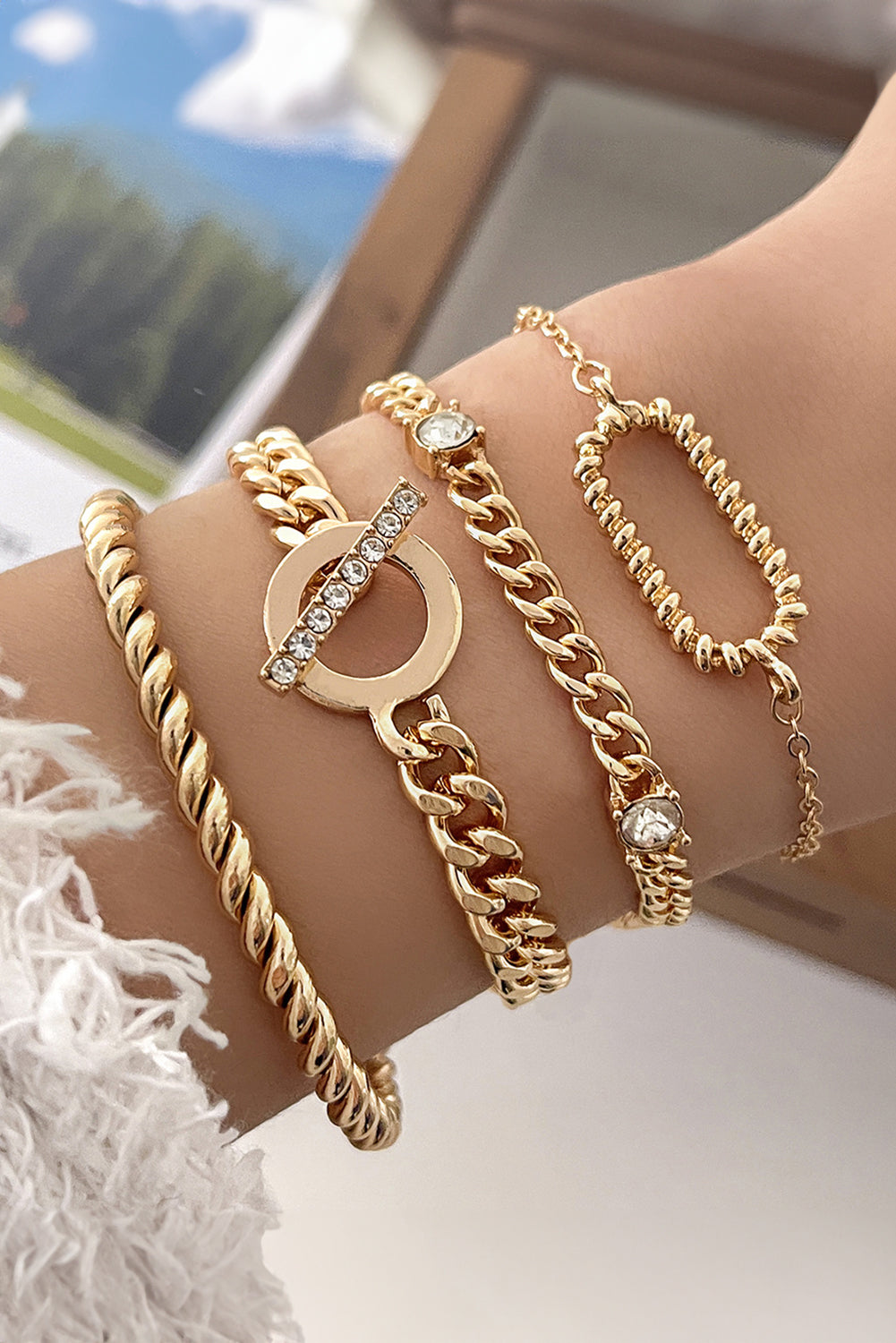 Gold 4 Piece Bracelet Set