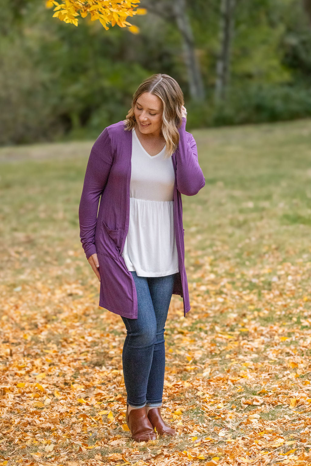 IN STOCK Classic Cardigan - Purple