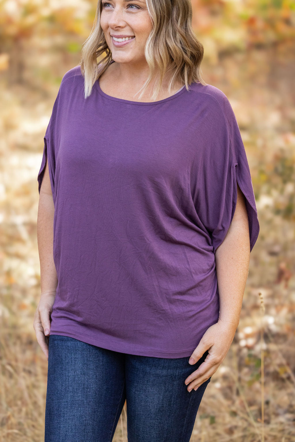 IN STOCK Darcy Dolman - Dark Purple | Women's Flowy Top