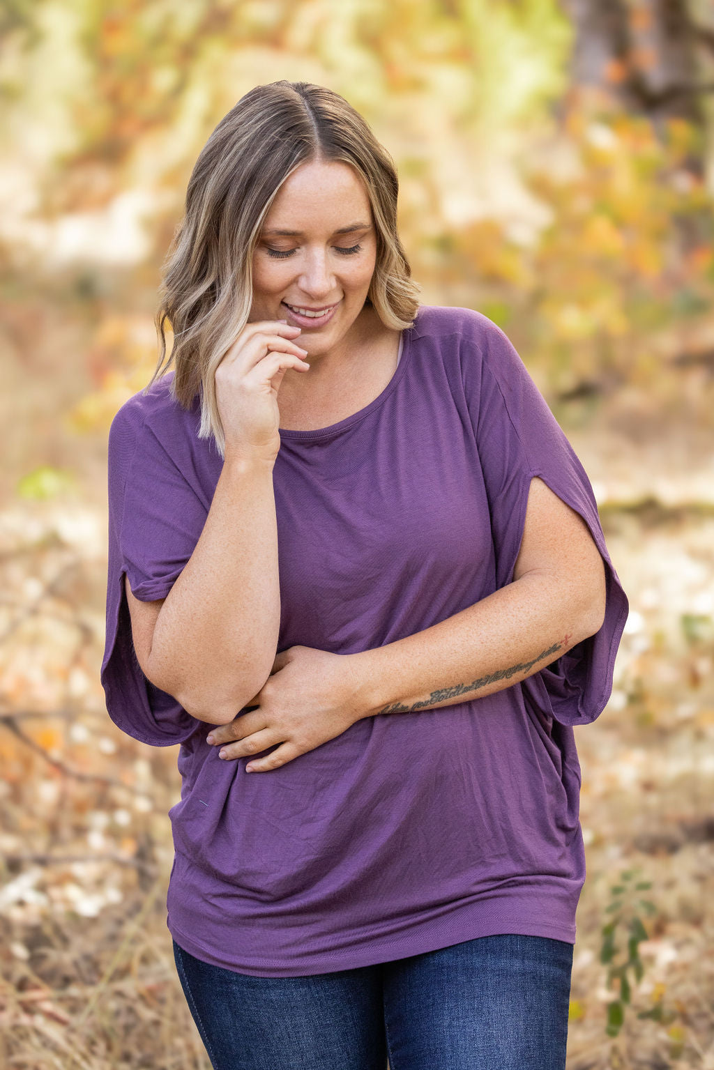 IN STOCK Darcy Dolman - Dark Purple | Women's Flowy Top