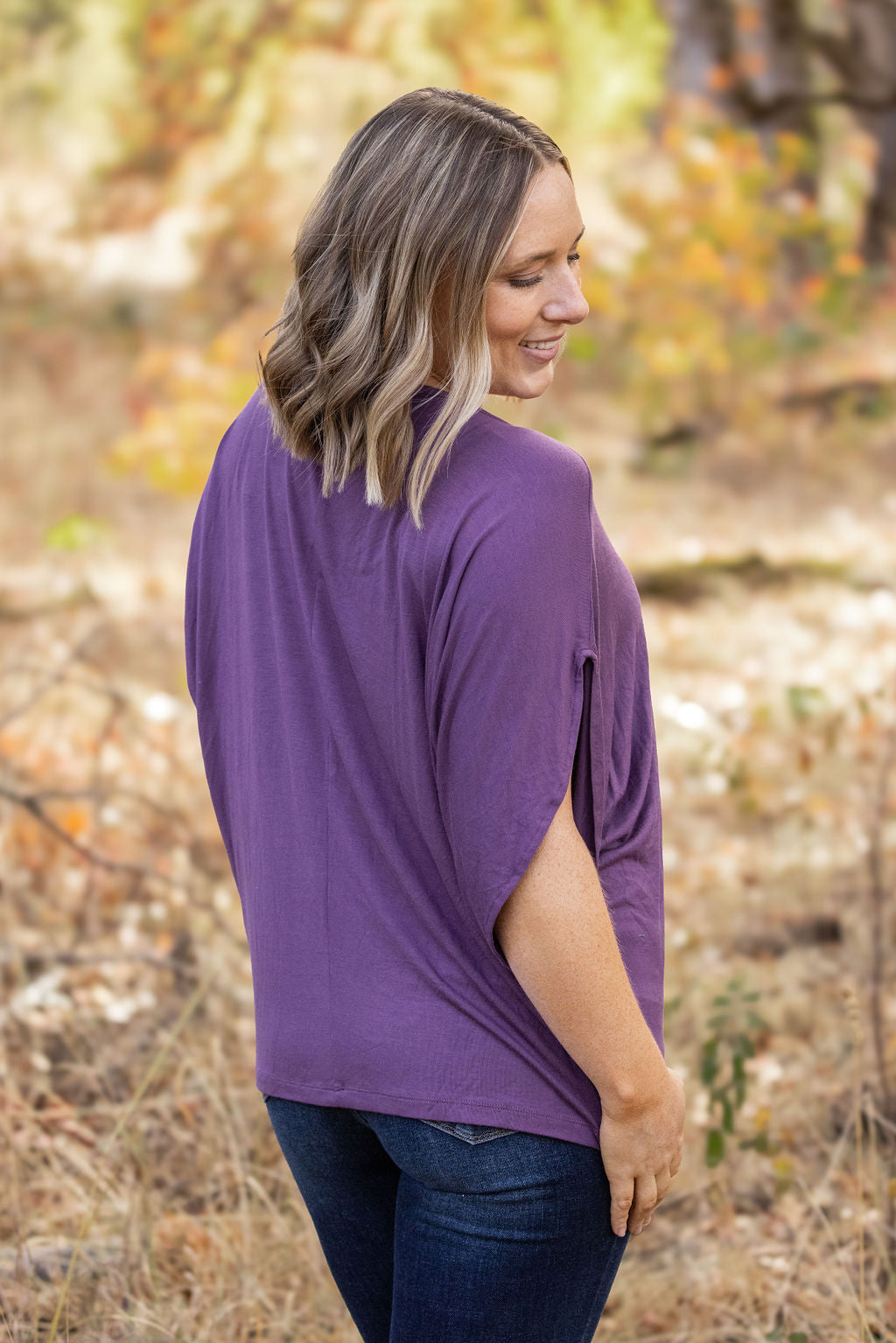 IN STOCK Darcy Dolman - Dark Purple | Women's Flowy Top