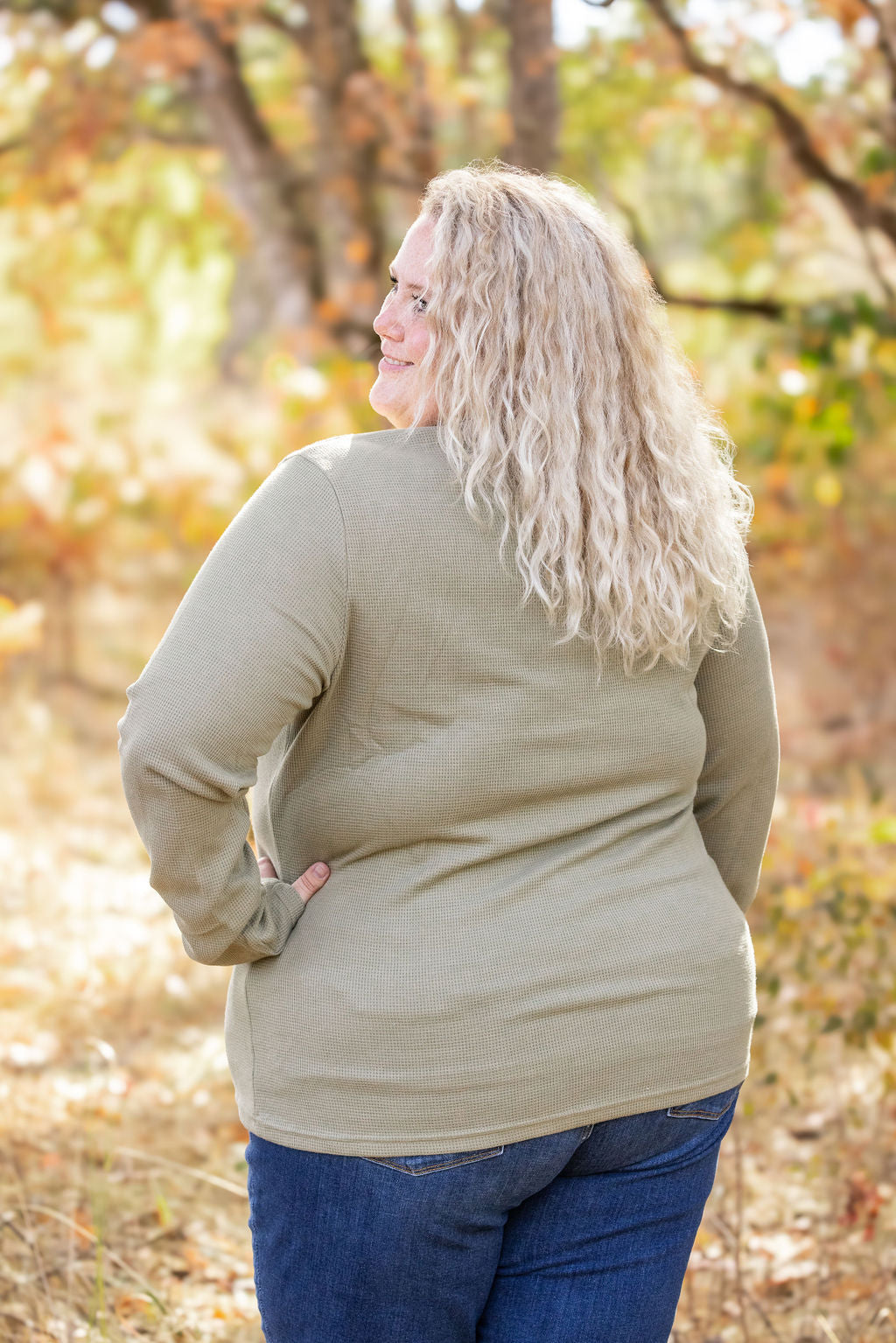 IN STOCK Harper Long Sleeve Henley - Olive | Women's Cozy Shirt