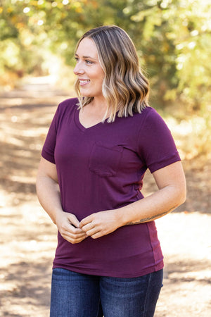 IN STOCK Sophie Pocket Tee - Burgundy | Women's Short Sleeve