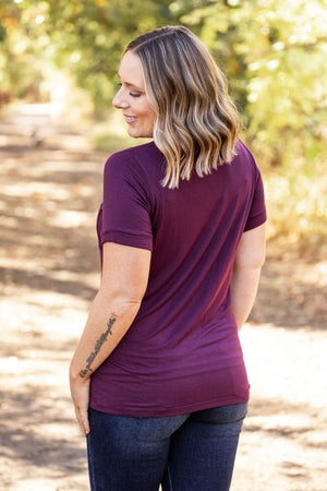 IN STOCK Sophie Pocket Tee - Burgundy | Women's Short Sleeve