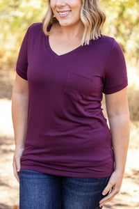 IN STOCK Sophie Pocket Tee - Burgundy | Women's Short Sleeve