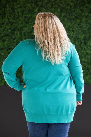 IN STOCK High Pocket Cardigan - Teal FINAL SALE