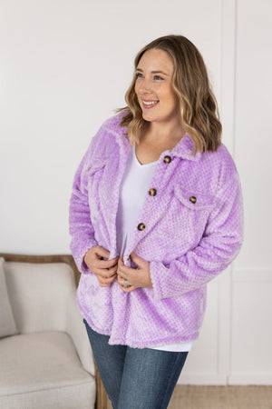 IN STOCK Fleece Shacket - Lavender