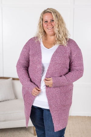 IN STOCK Madison Cozy Cardigan - Frosted Berry