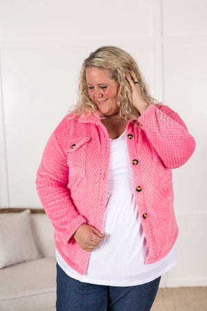 IN STOCK Fleece Shacket - Pink