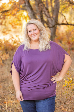 IN STOCK Darcy Dolman - Dark Purple | Women's Flowy Top