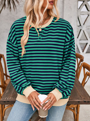 Lovelet Contrast Striped Long Sleeve Sweatshirt