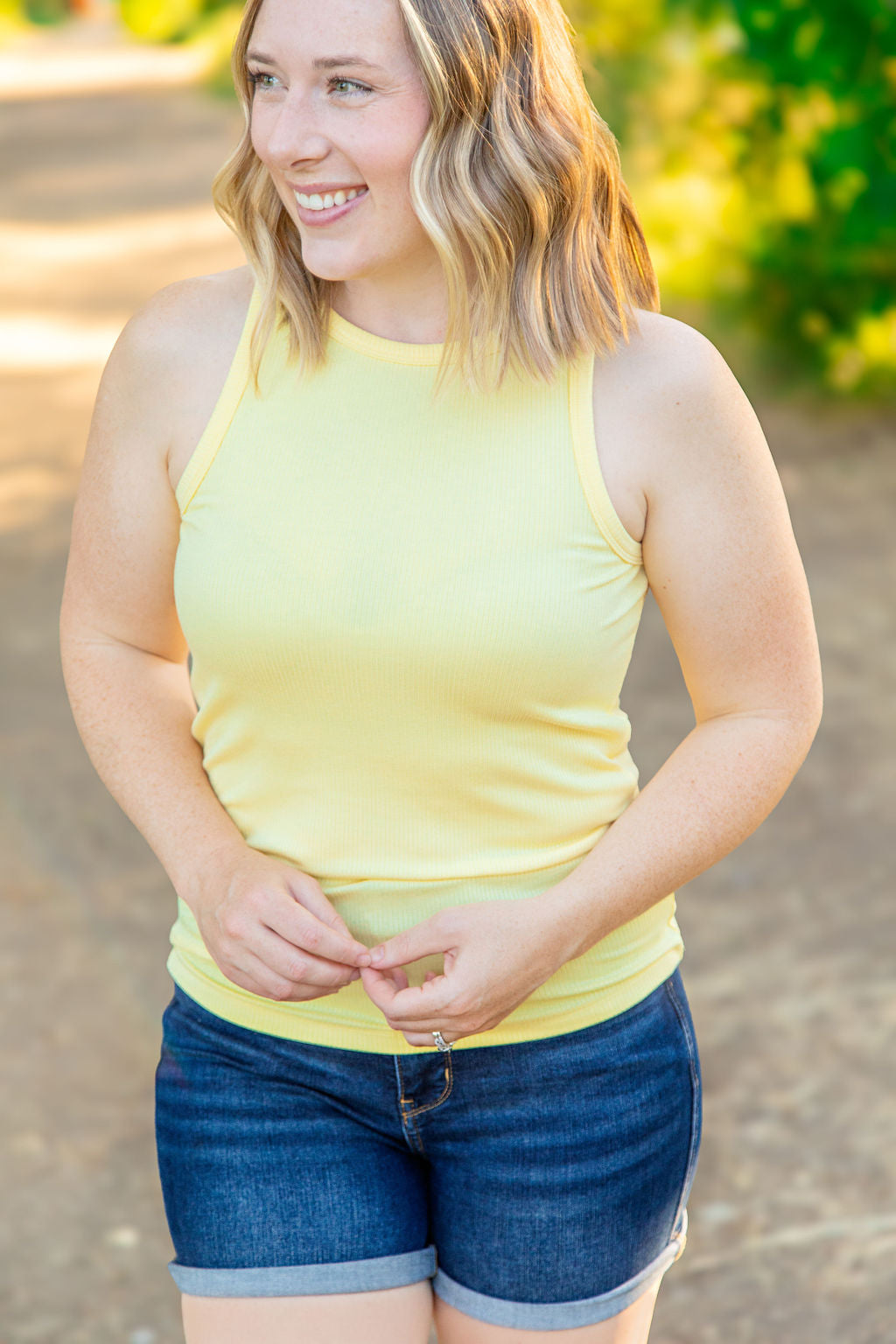 IN STOCK Tara Ribbed Tank - Yellow