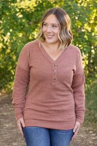 IN STOCK Brittney Button Sweater - Terra Cotta | Women's Long Sleeve