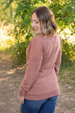 IN STOCK Brittney Button Sweater - Terra Cotta | Women's Long Sleeve