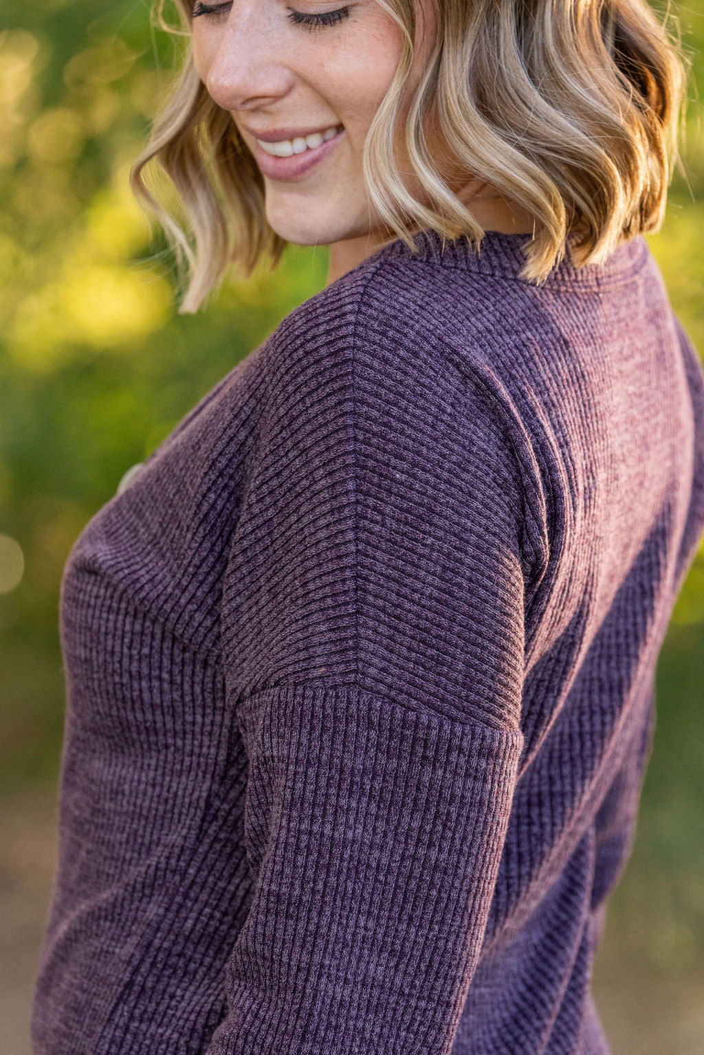 IN STOCK Brittney Button Sweater - Purple | Women's Long Sleeve