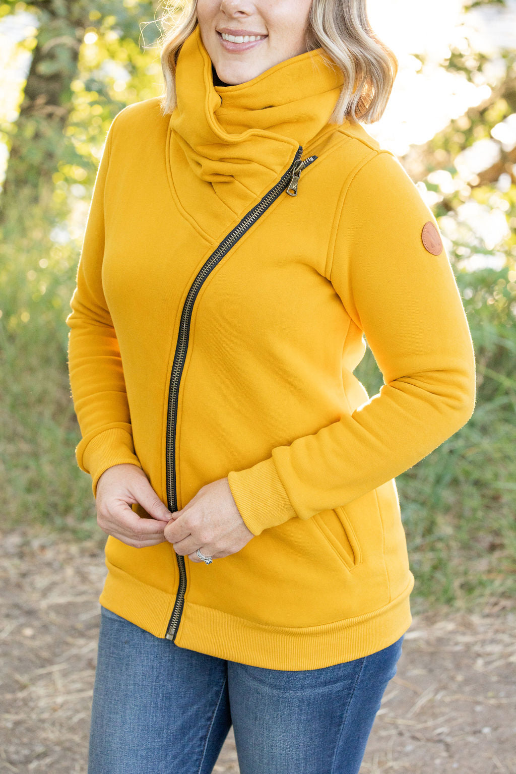 IN STOCK Quinn ZipUp Cowl - Mustard | Women's Hoodie