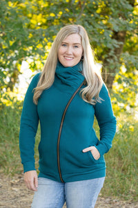 IN STOCK Quinn ZipUp Cowl - Teal | Women's Hoodie