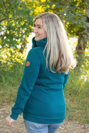 IN STOCK Quinn ZipUp Cowl - Teal | Women's Hoodie