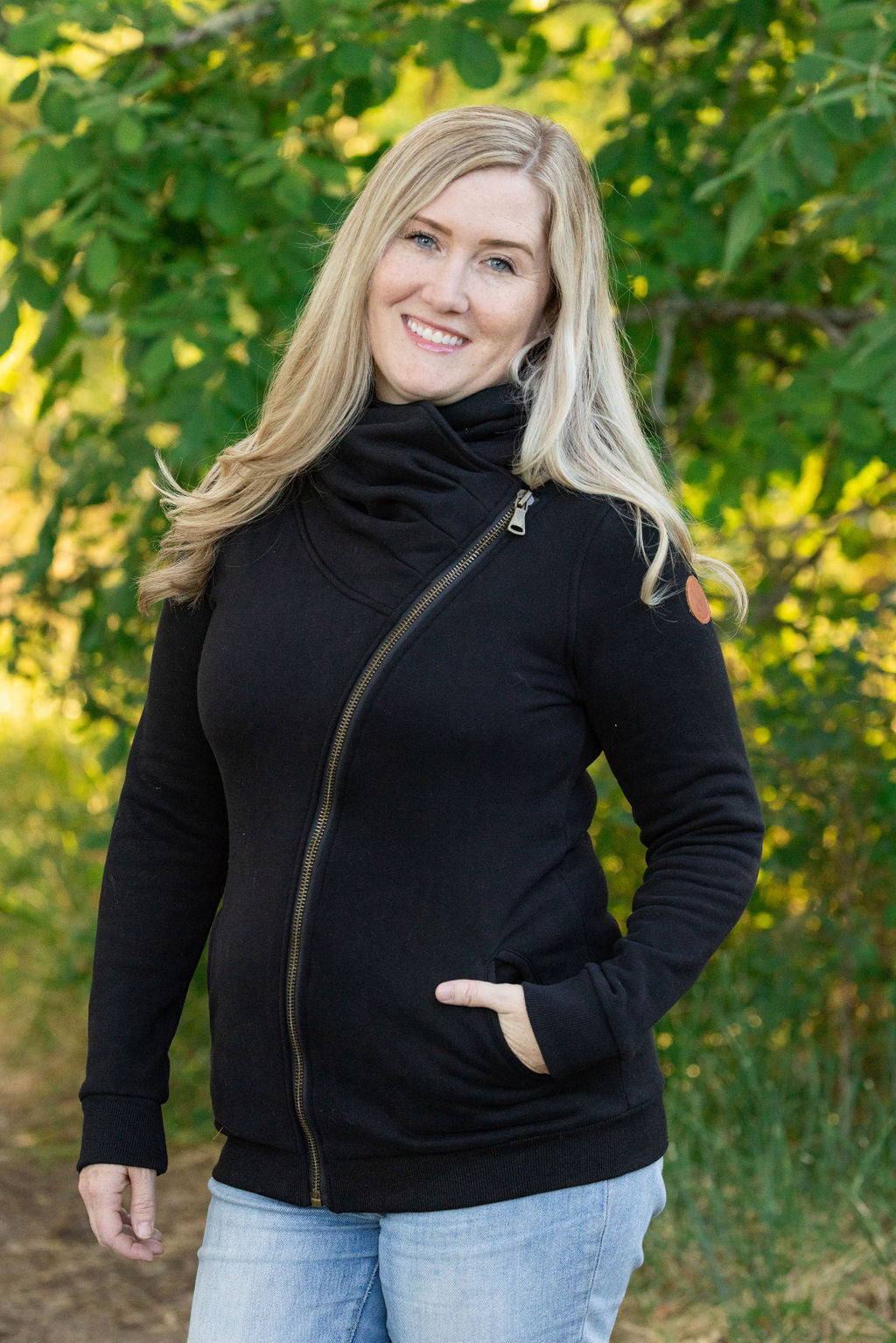 IN STOCK Quinn ZipUp Cowl - Black | Women's Hoodie