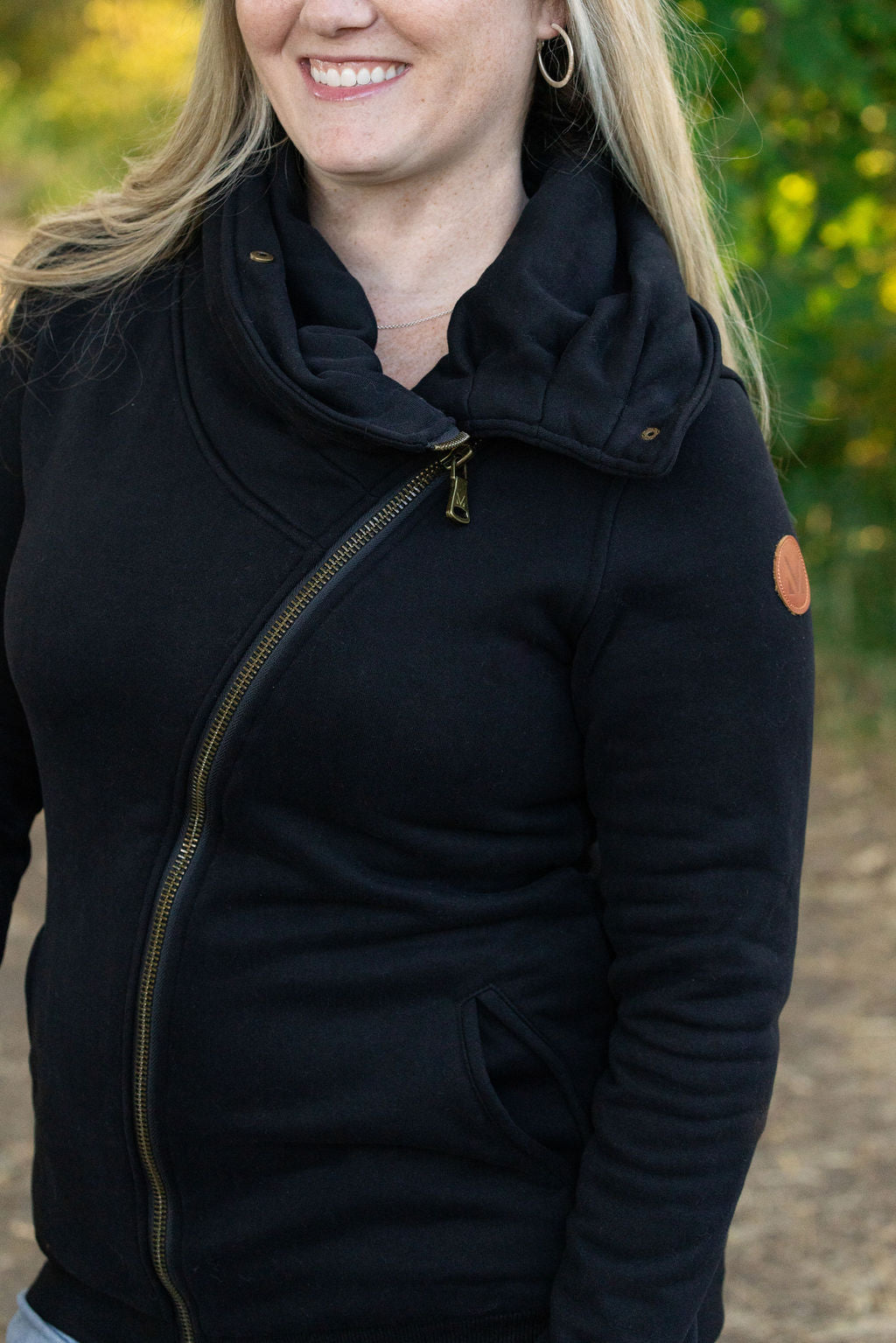 IN STOCK Quinn ZipUp Cowl - Black | Women's Hoodie