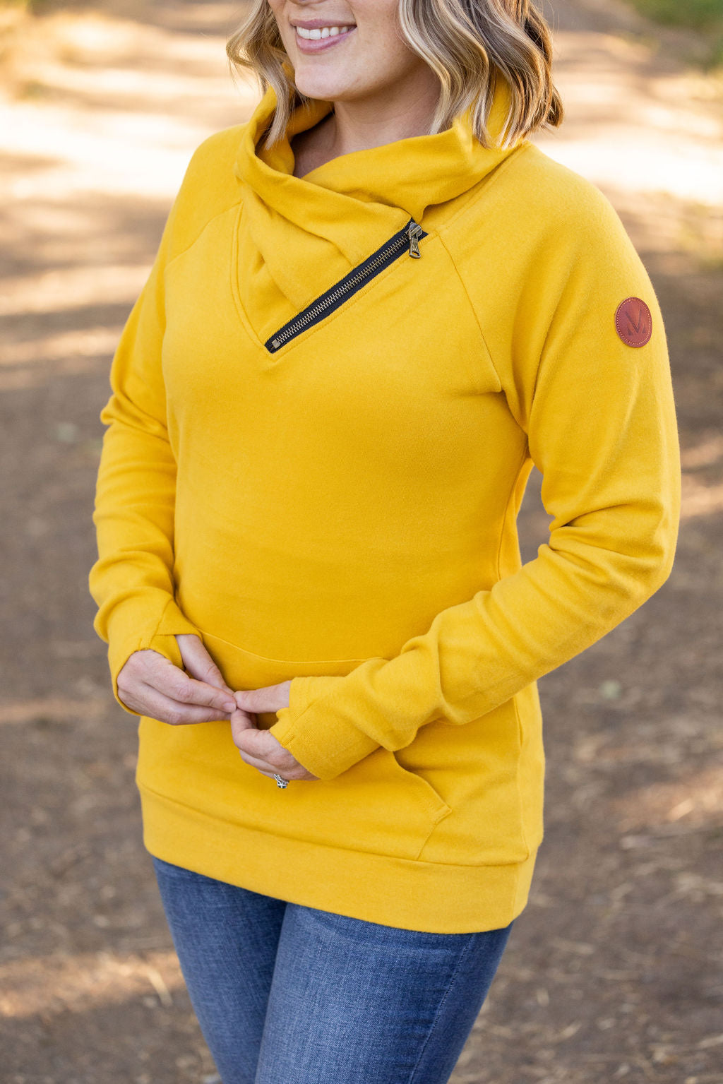 IN STOCK Classic Zoey ZipCowl Sweatshirt - Mustard | Women's Sweatshirt