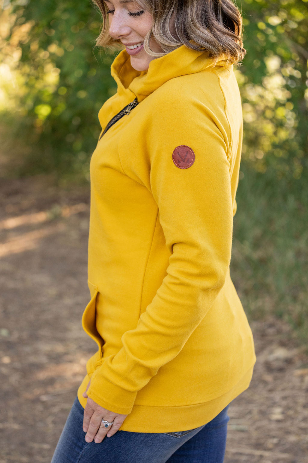 IN STOCK Classic Zoey ZipCowl Sweatshirt - Mustard | Women's Sweatshirt