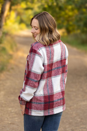 IN STOCK Norah Plaid Shacket - Merlot and Grey Mix | Women's Shacket