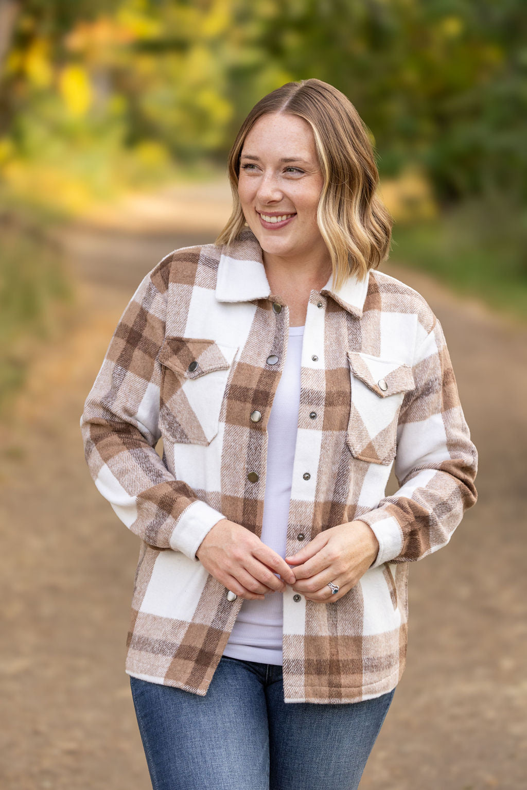 IN STOCK Norah Plaid Shacket - Neutral Tones | Women's Shacket