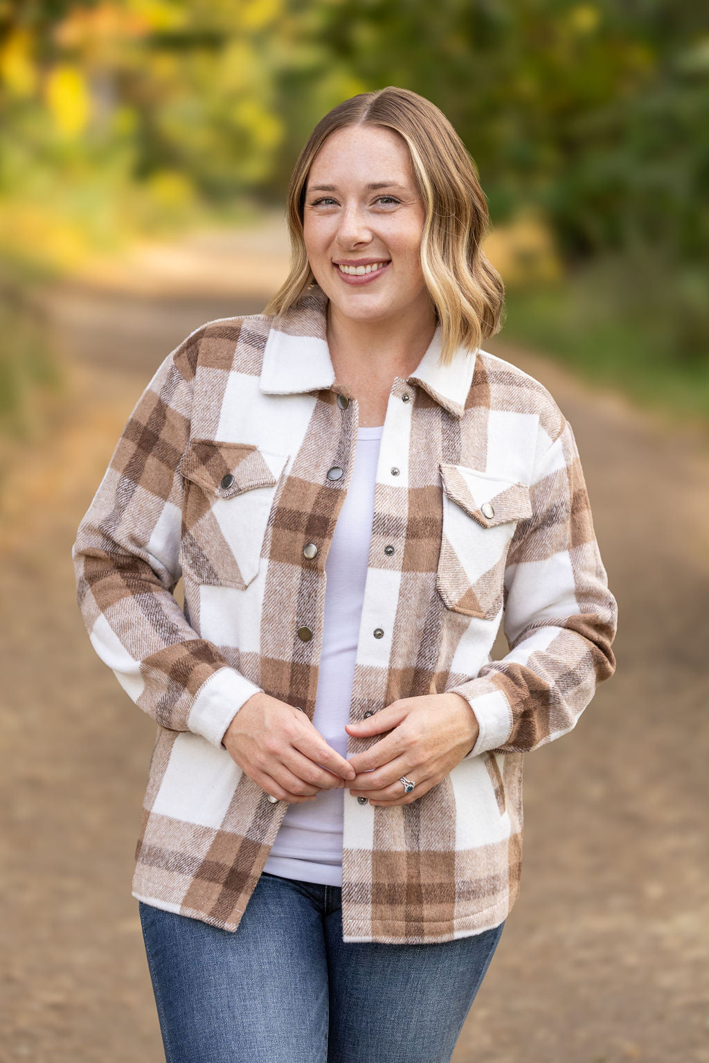 IN STOCK Norah Plaid Shacket - Neutral Tones | Women's Shacket