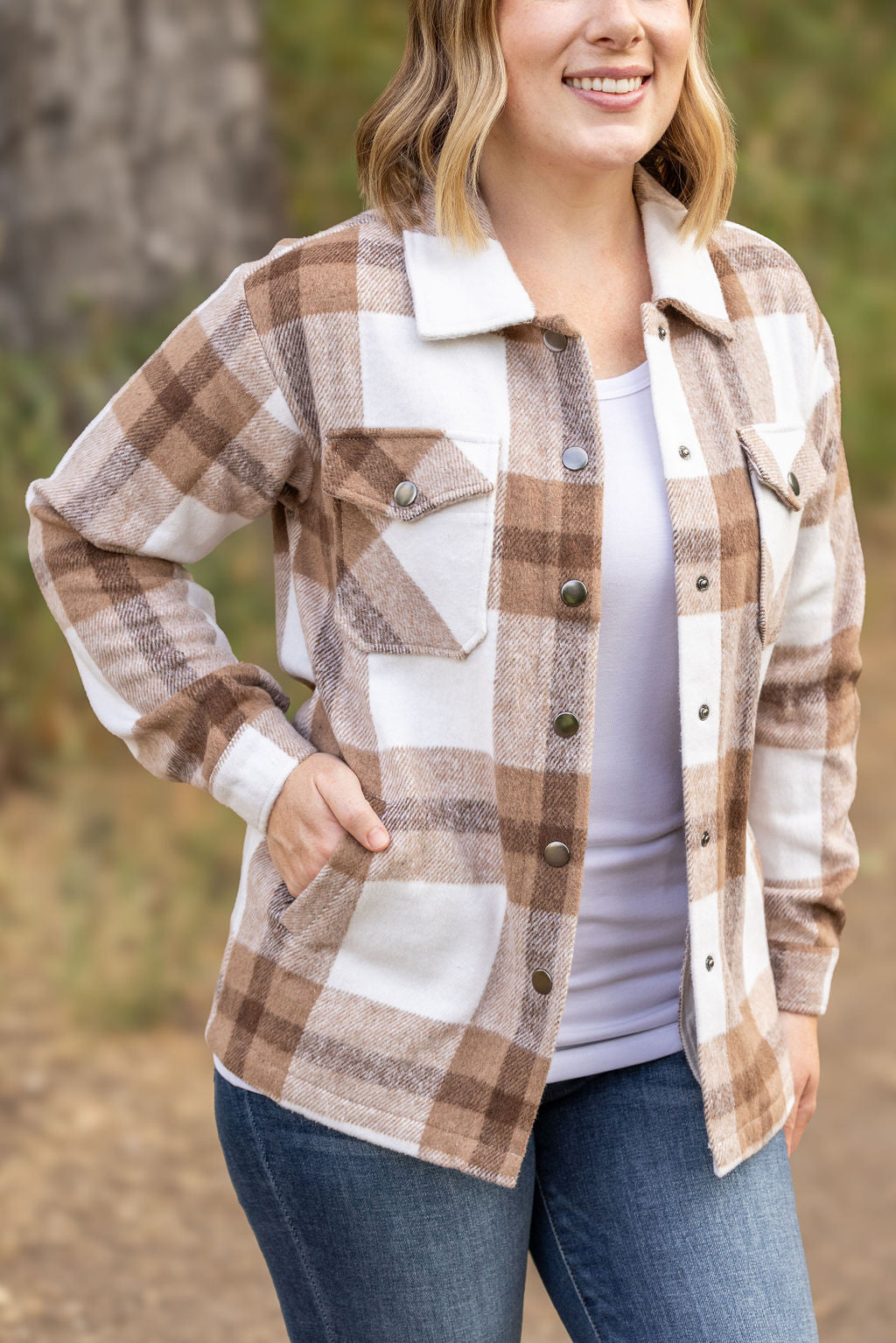 IN STOCK Norah Plaid Shacket - Neutral Tones | Women's Shacket