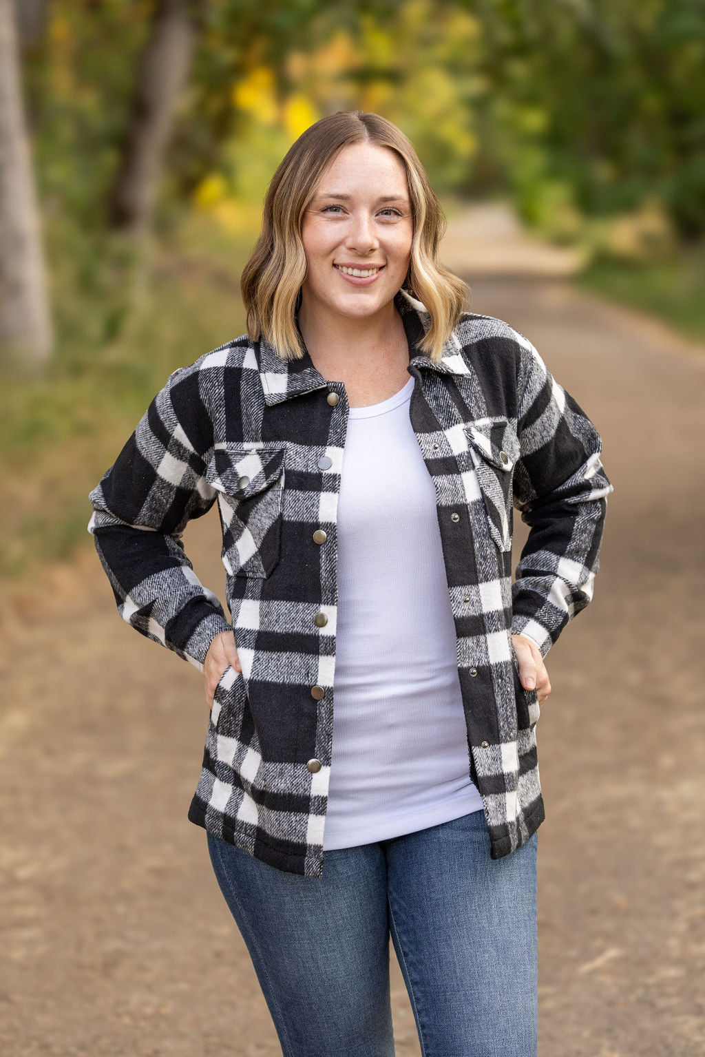 IN STOCK Norah Plaid Shacket - Classic Black and White | Women's Shacket