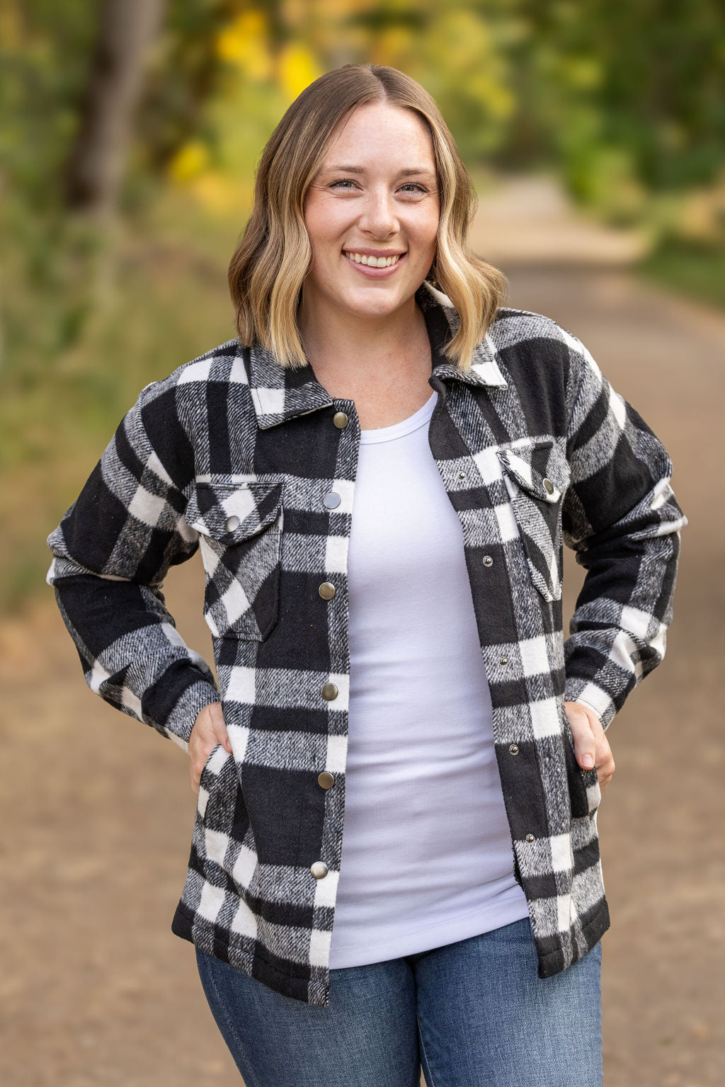 IN STOCK Norah Plaid Shacket - Classic Black and White | Women's Shacket