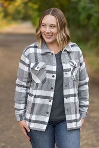 IN STOCK Norah Plaid Shacket - Classic Grey and White | Women's Shacket