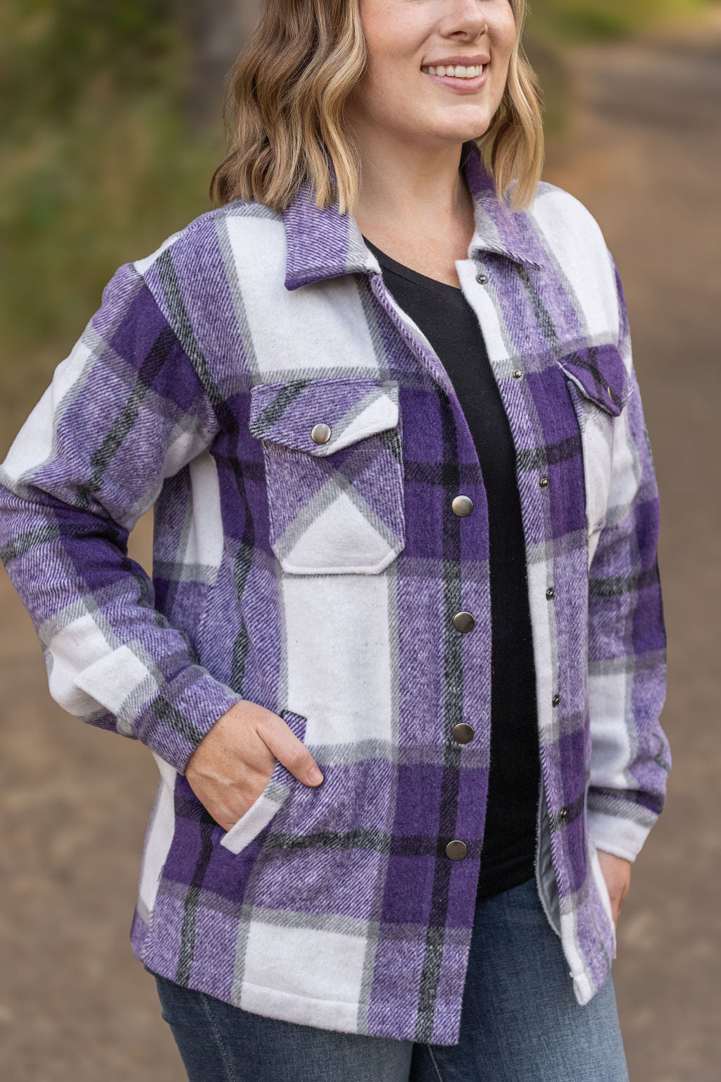 IN STOCK Norah Plaid Shacket - Purple Mix | Women's Shacket