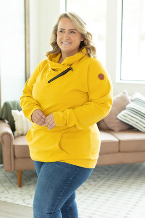 IN STOCK Classic Zoey ZipCowl Sweatshirt - Mustard | Women's Sweatshirt