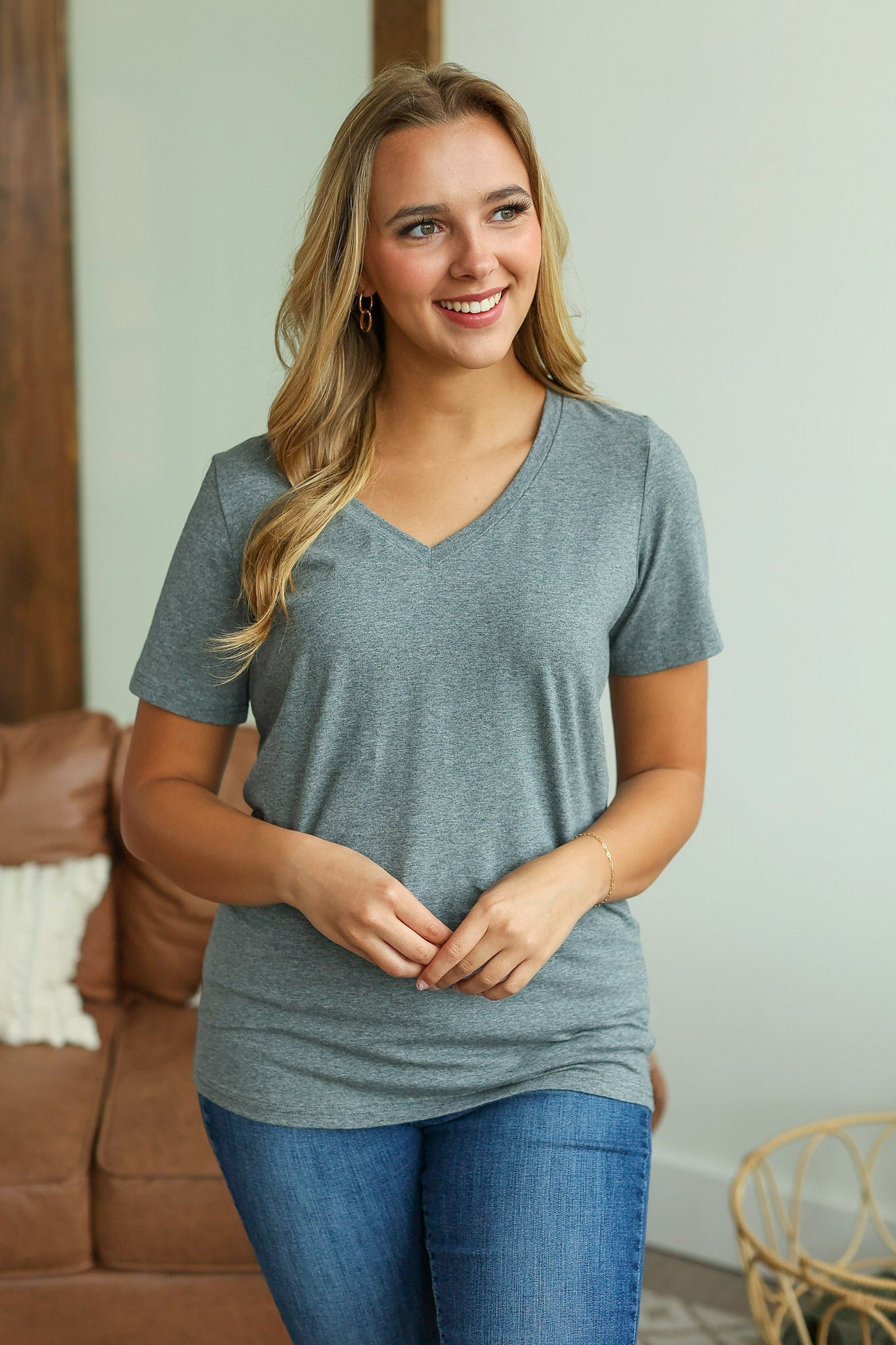 IN STOCK Olivia Tee - Charcoal | Women's Short Sleeve