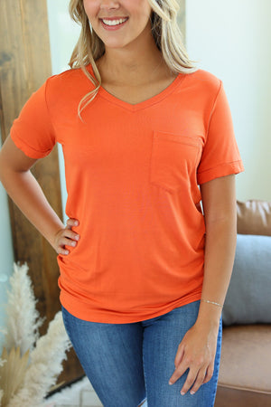 IN STOCK Sophie Pocket Tee - Pumpkin | Women's Short Sleeve