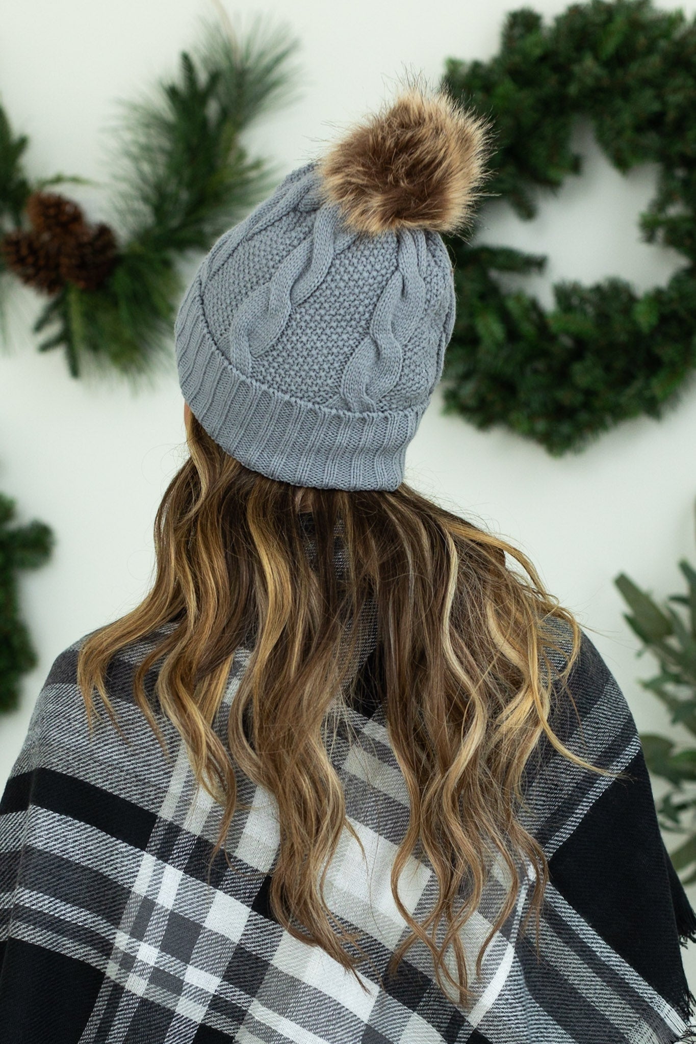 IN STOCK Carly Cable Knit Beanie - Grey | Women's Beanie