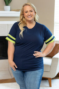 IN STOCK Kylie Tee - Seattle Navy and Lime