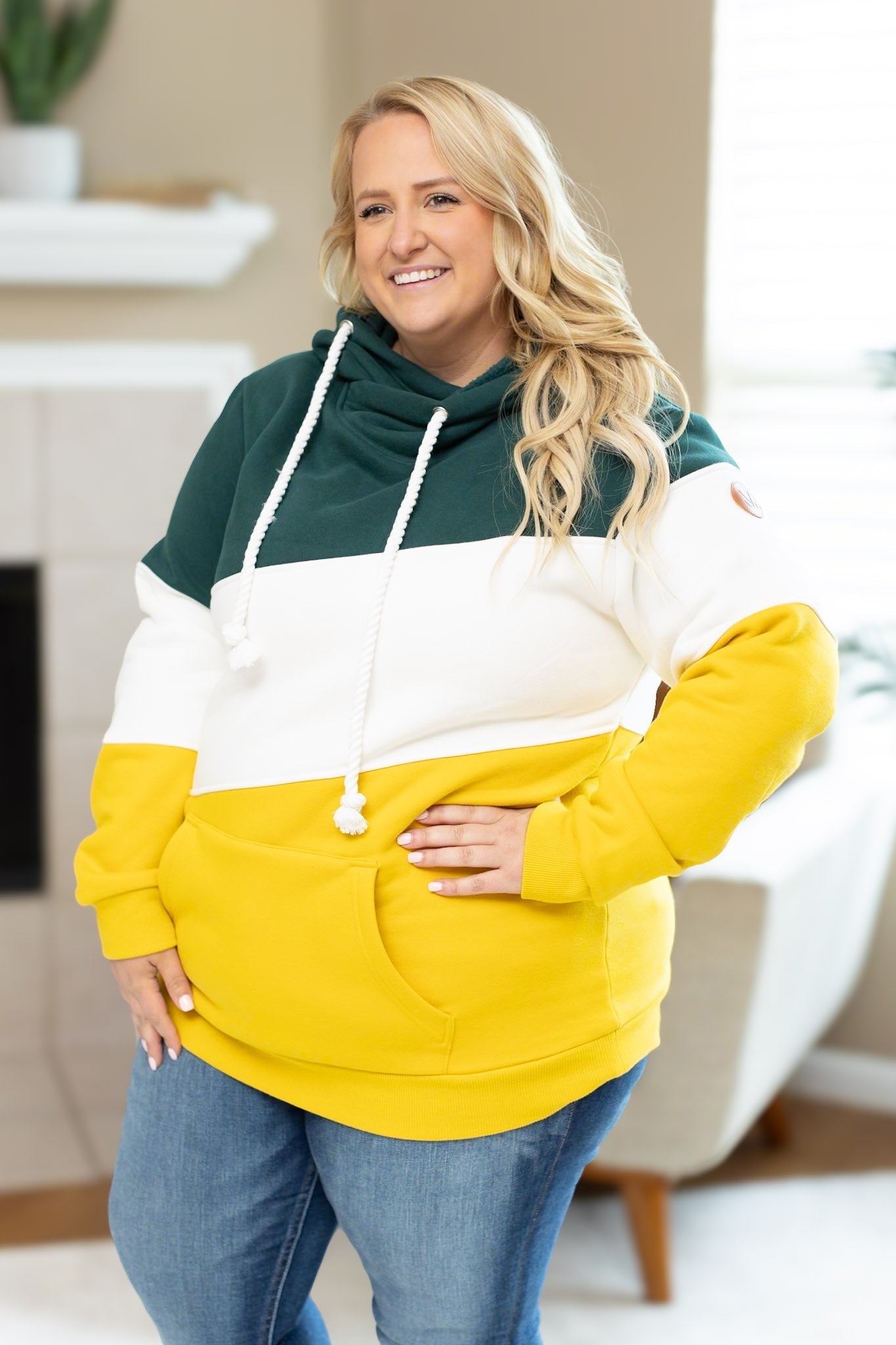 IN STOCK Lizzie Women's Hoodie | Green Bay Green, White, Yellow