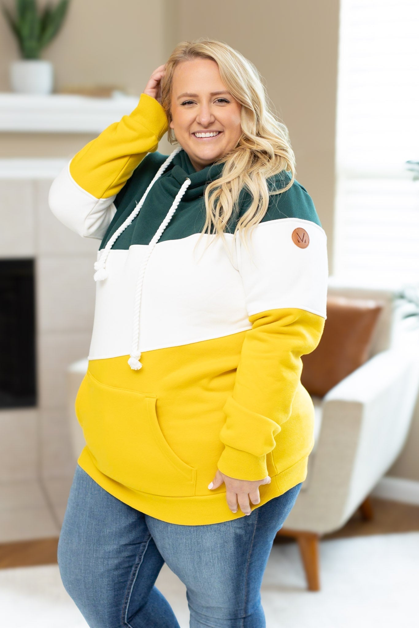 IN STOCK Lizzie Women's Hoodie | Green Bay Green, White, Yellow