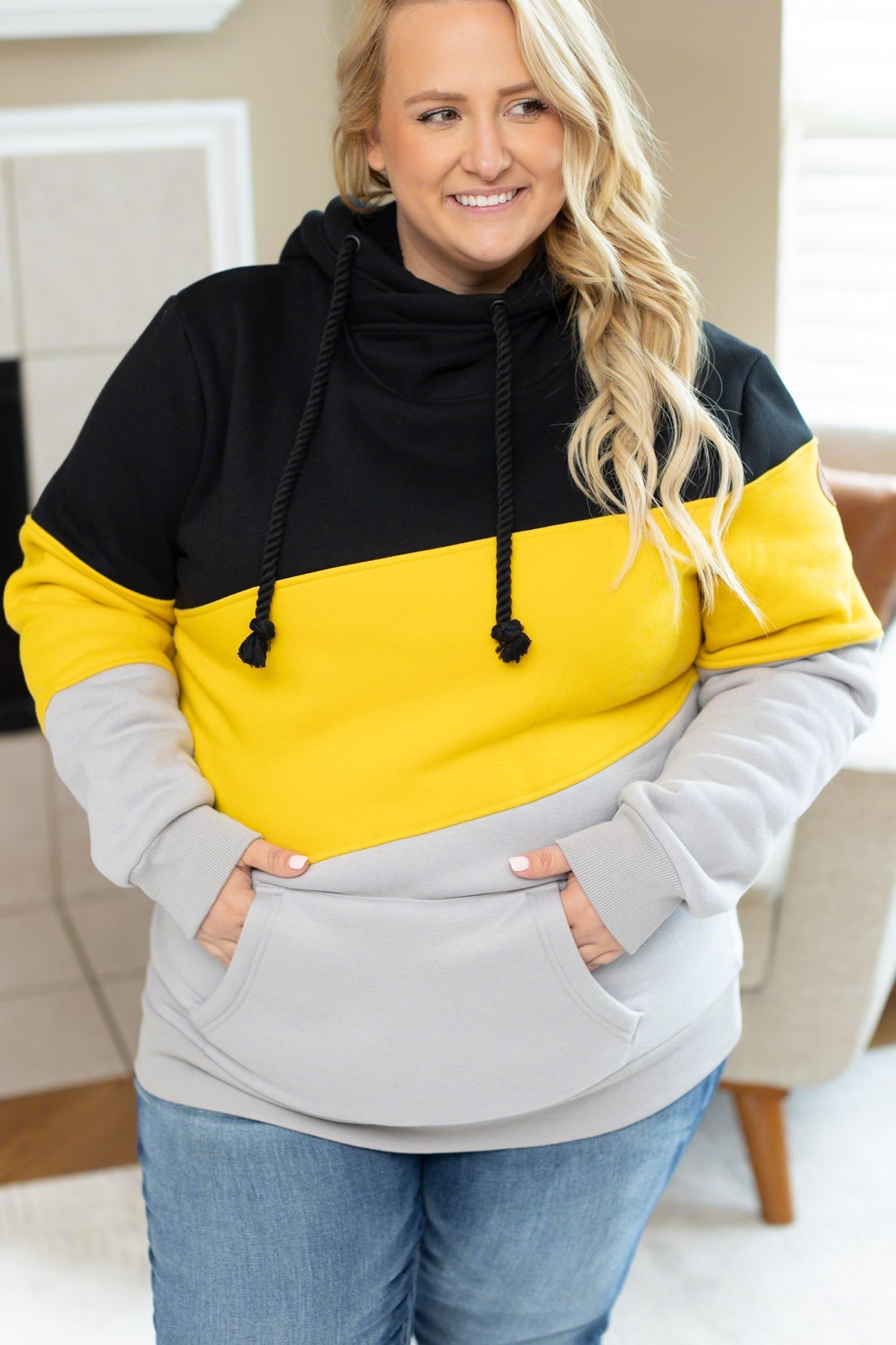 IN STOCK Lizzie Women's Hoodie | Pittsburgh Black, Yellow, Grey