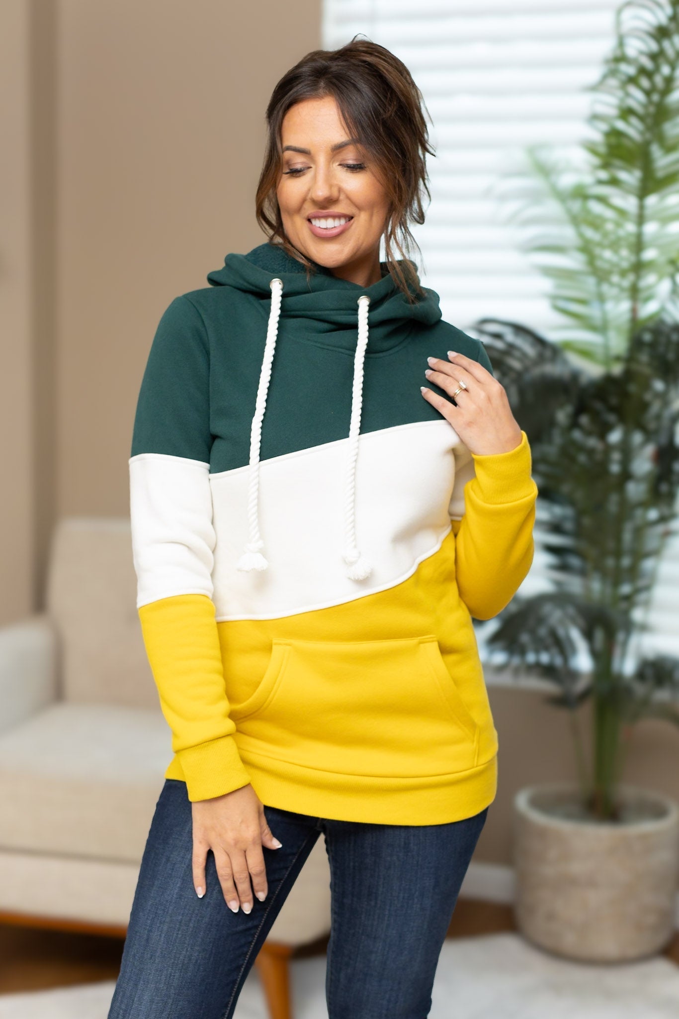 IN STOCK Lizzie Women's Hoodie | Green Bay Green, White, Yellow