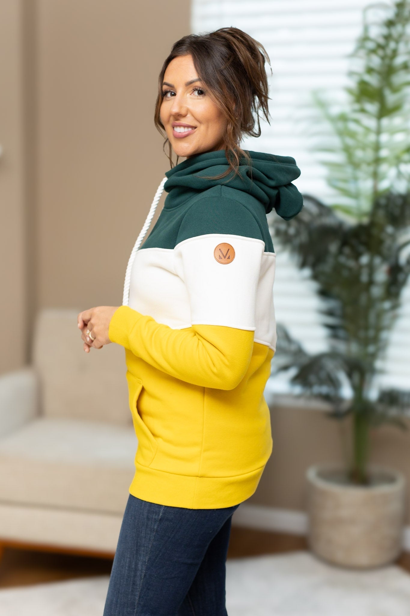 IN STOCK Lizzie Women's Hoodie | Green Bay Green, White, Yellow