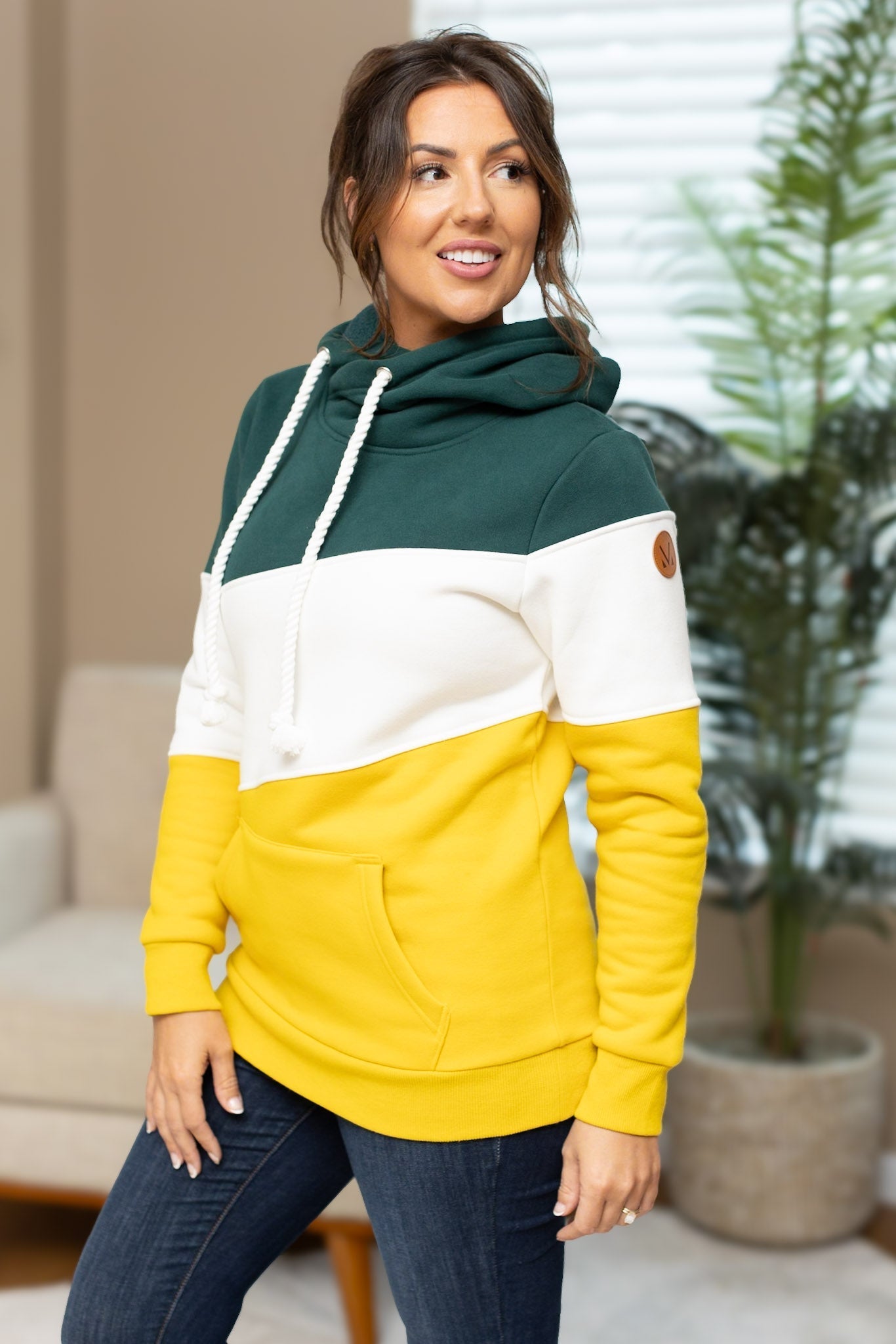 IN STOCK Lizzie Women's Hoodie | Green Bay Green, White, Yellow