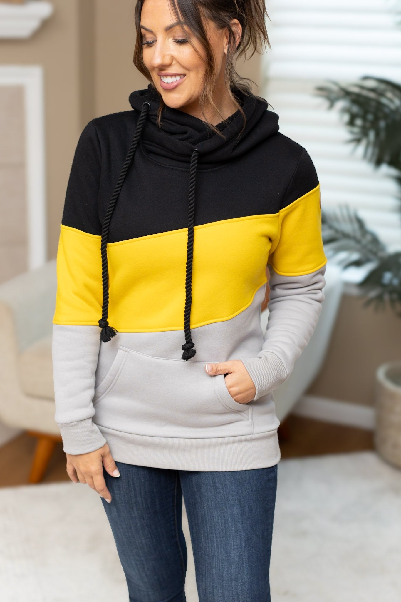 IN STOCK Lizzie Women's Hoodie | Pittsburgh Black, Yellow, Grey