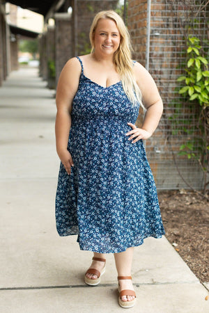 IN STOCK Cassidy Midi Dress - Blue Floral Mix | Summer Dress