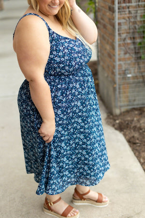 IN STOCK Cassidy Midi Dress - Blue Floral Mix | Summer Dress