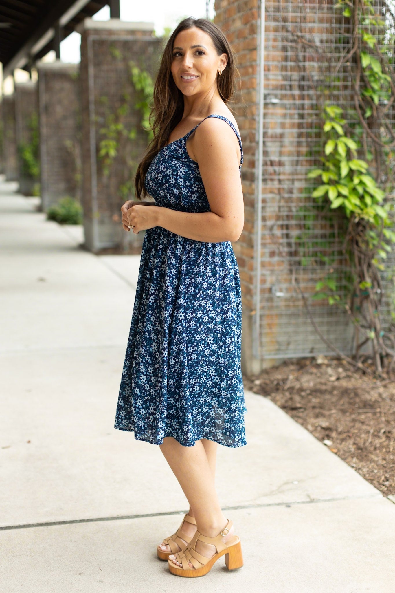 IN STOCK Cassidy Midi Dress - Blue Floral Mix | Summer Dress