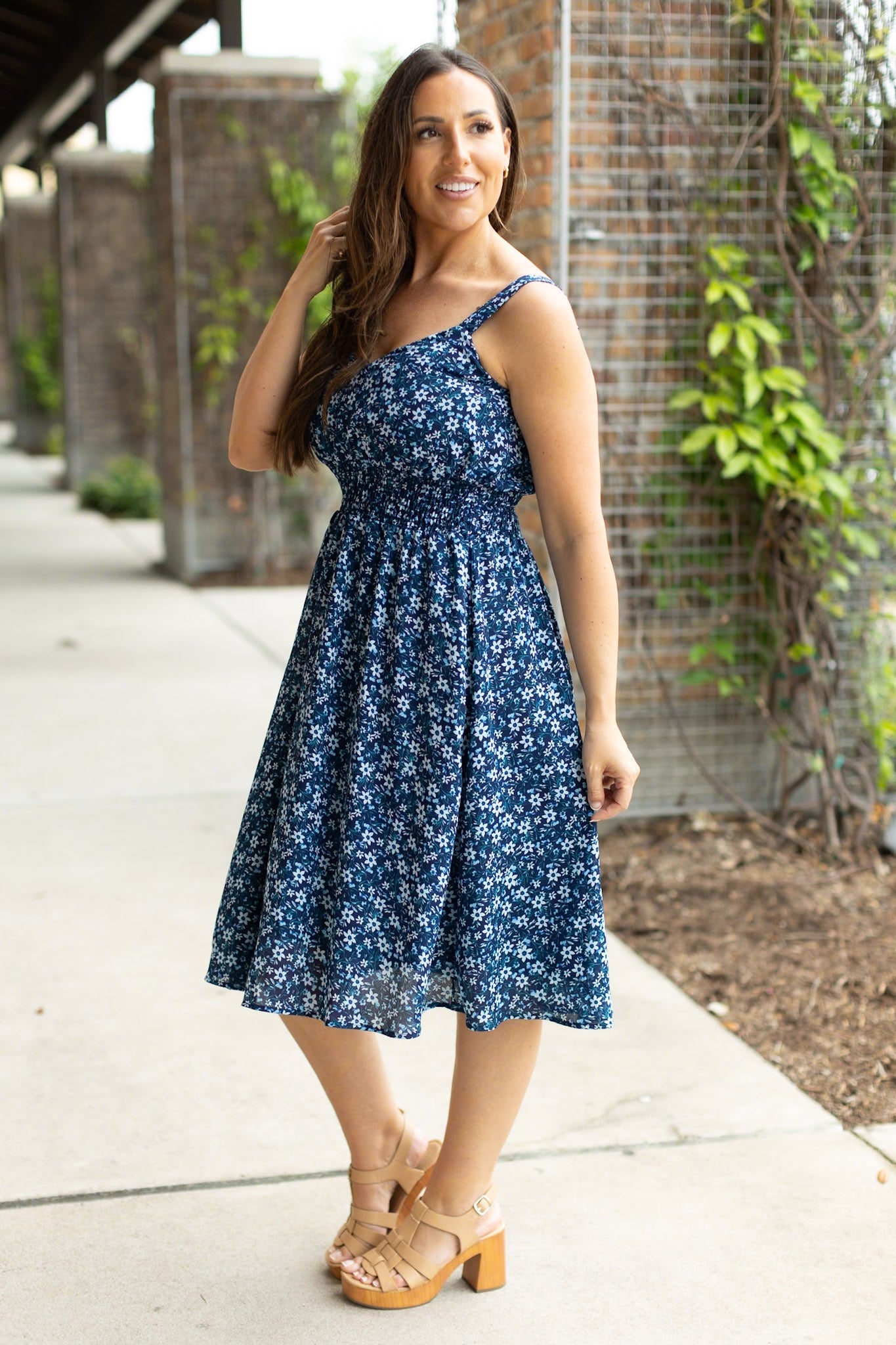 IN STOCK Cassidy Midi Dress - Blue Floral Mix | Summer Dress